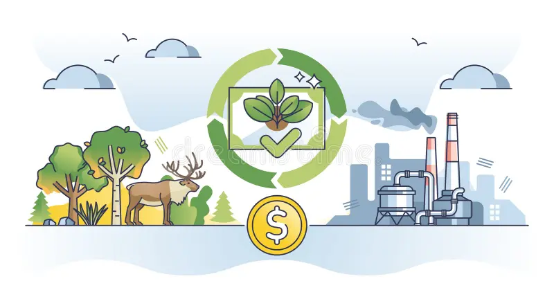 carbon-credit-as-emission-permit-trade-nature-protection-outline-concept-practice-greenhouse-gas-footprint-regulation-co-262837307